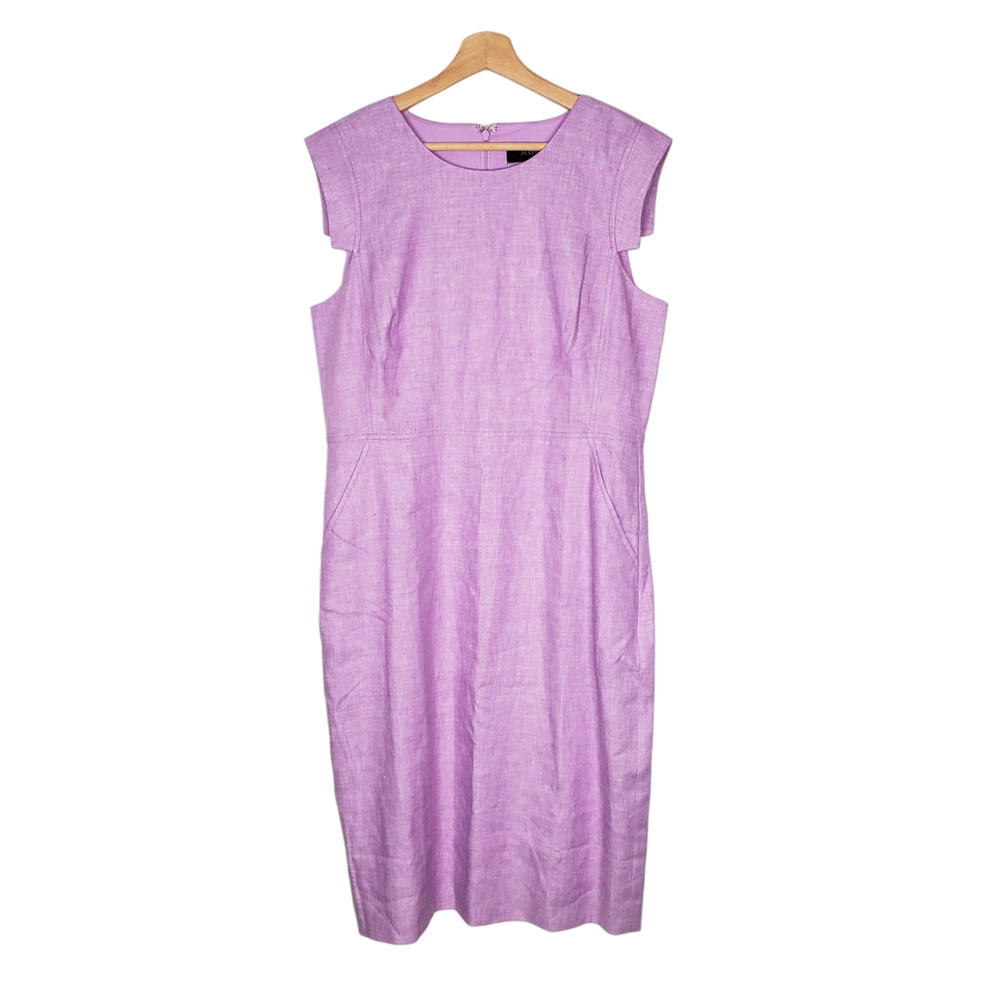 J. Crew Lavender Linen Resume Dress size 12